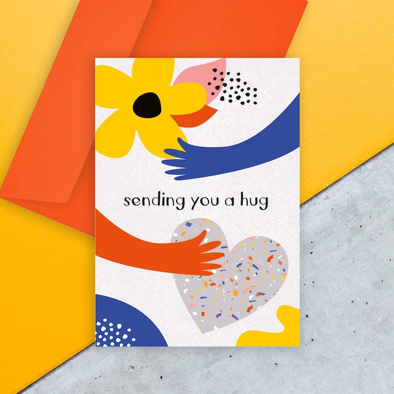 Sending You a Hug / Thinking of You Card / Just Because Cad / - Etsy