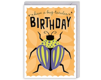 Bug birthday card / kids birthday card / bug card / insect card / for kids / send direct
