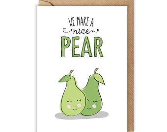 Valentine's Day card / Perfect Pear / valentine gift / humour / pun card for him / for her / anniversary card / send direct