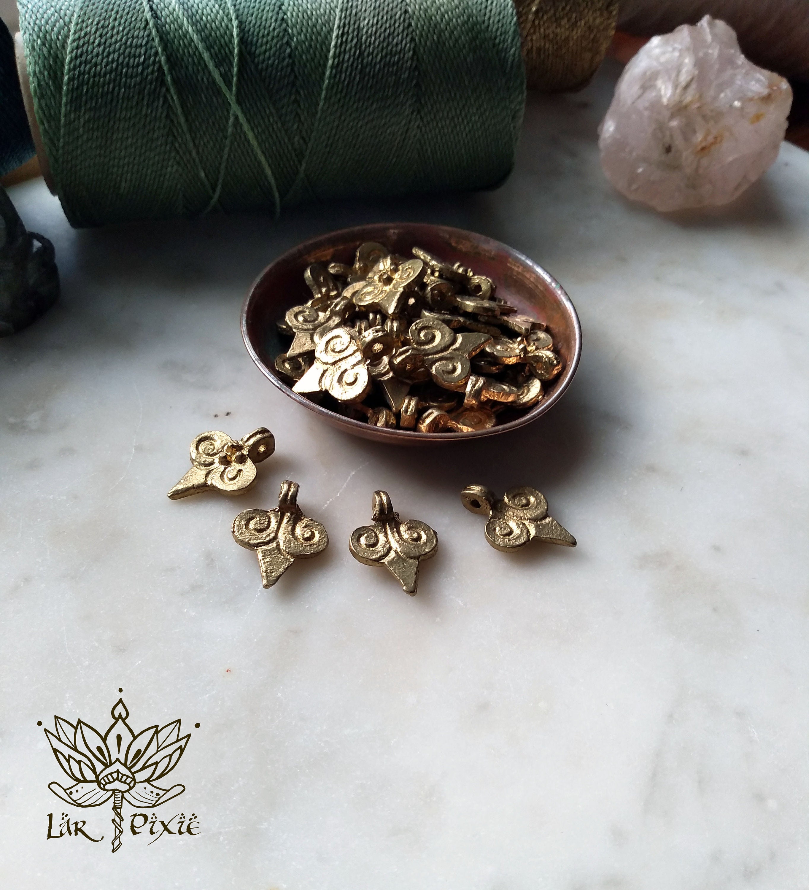 Brass Charms Indian Brass Swirl Pendants for Macrame - UK