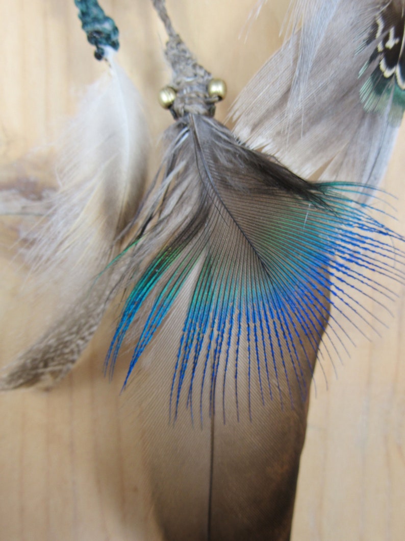 Clip in Hair Feathers Extension made with reclaimed beads ...