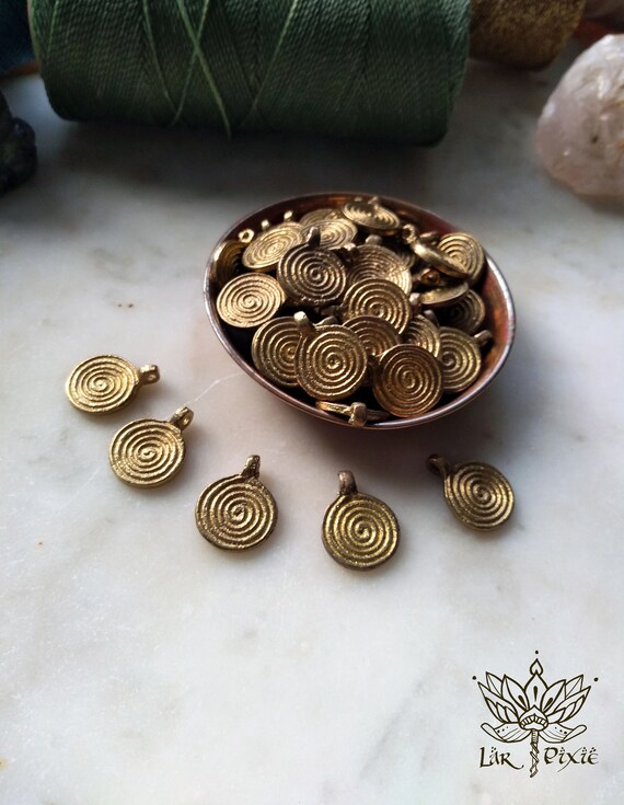 Brass Charms Indian Circle Swirl for - Etsy