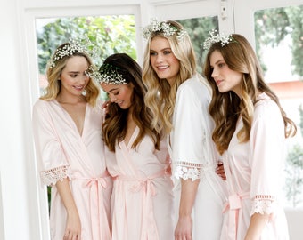 Lace Bridal Robe / Bridesmaid Robes / Robe / Bridal Robe / Bride Robe / Bridal Party Robes / Bridesmaid Gifts / Satin Robe / LAUREN