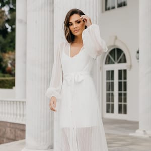 Bridal Robe / Pleated Bridal Maxi / Bridal Maxi / Bride Robe / Bridal Pleated Maxi / Bridal Robes includes Slip / GEORGIA