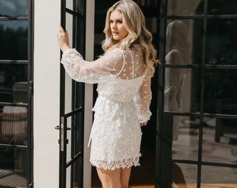 Lace Robe Including Slip / Lace Bridal Robe / Bridesmaid Robes / Robe / Bridal Robe / Bride Robe / Bridal Party Robes / MAYA