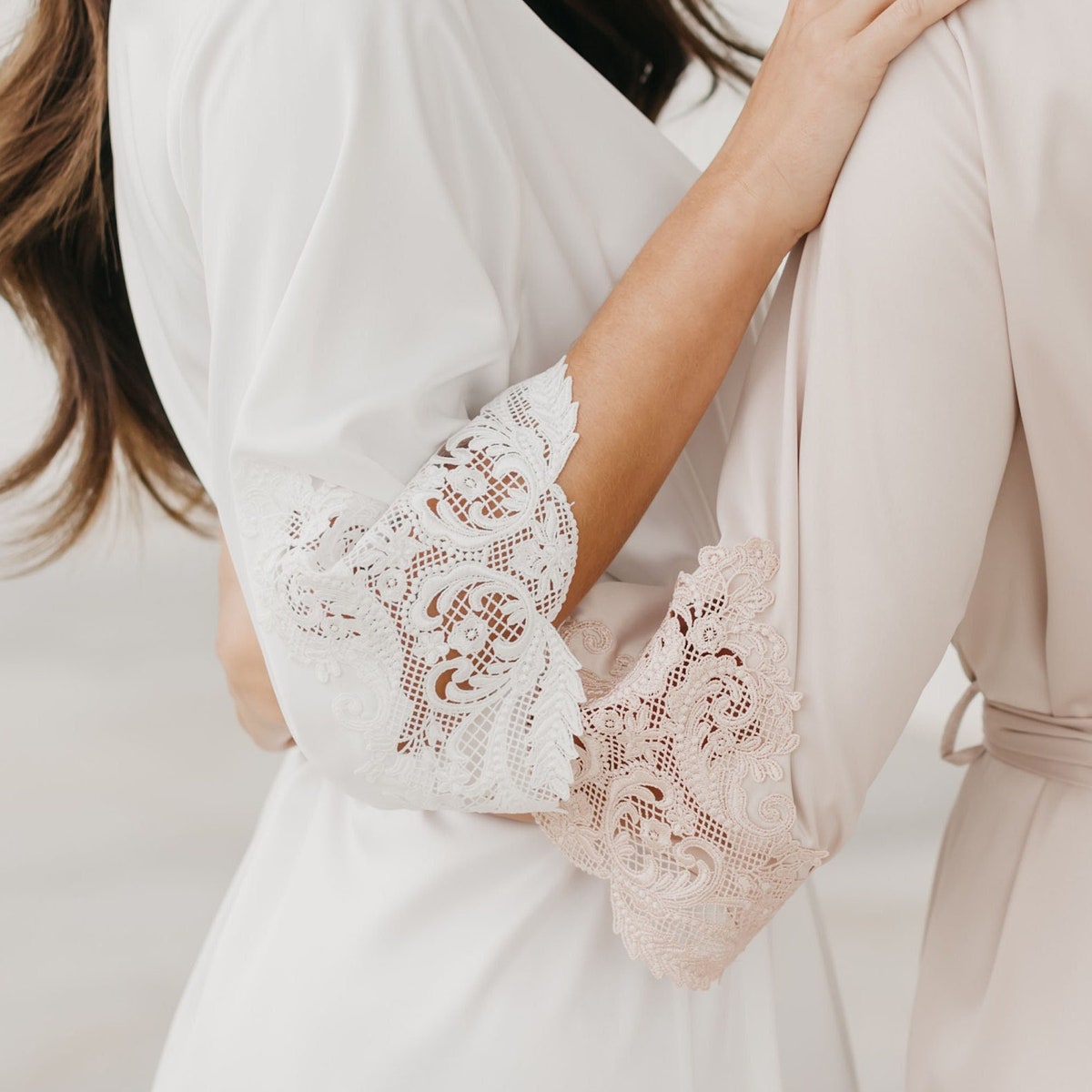 Lace Bridal Robe // Bridesmaid Robes // Bridal Robe // Bride Robe // Bridal Party Robes // Bridesmaid Gifts // Satin Robe // LIDIA - Etsy