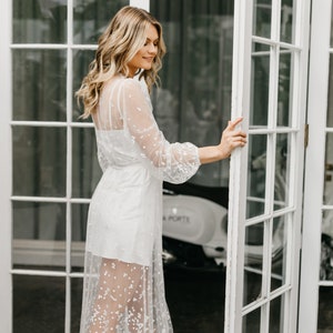 Lace Maxi Robe Including Slip / Lace Bridal Robe / Bridesmaid Robes / Robe / Bridal Robe / Bride Robe / Bridal Party Robes / ADELINA