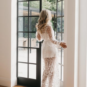 Lace Maxi Robe Including Slip / Lace Bridal Robe / Bridesmaid Robes / Robe / Bridal Robe / Bride Robe / Bridal Party Robes / ADELE