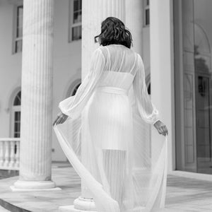 Bridal Robe / Pleated Bridal Maxi / Bridal Maxi / Bride Robe / Bridal Pleated Maxi / Bridal Robes includes Slip / GEORGIA