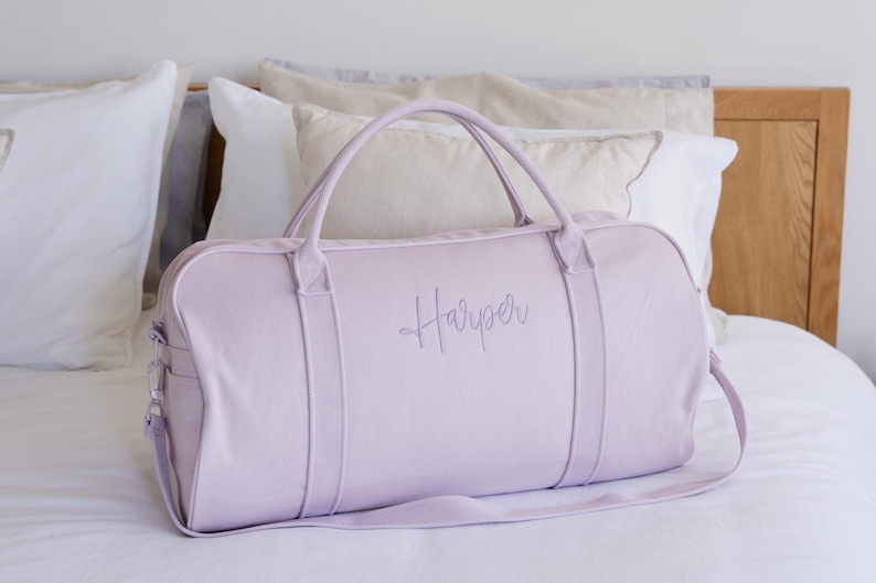 Personalised Bag / Duffle Bag / Baby Bag / Monogrammed Weekender Bags / Hospital Bag / ASPEN Duffle Bag / LARGE Lilac