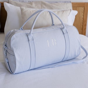 Personalised Bag / Duffle Bag / Baby Bag / Monogrammed Weekender Bags / Hospital Bag / ASPEN Duffle Bag / LARGE Soft Blue