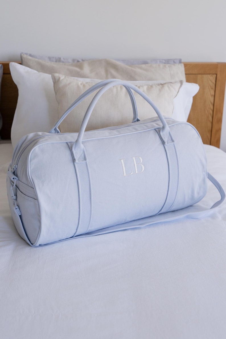 Personalised Bag / Duffle Bag / Baby Bag / Monogrammed Weekender Bags / Hospital Bag / ASPEN Duffle Bag / LARGE Soft Blue