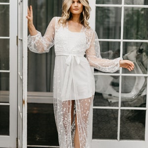 Lace Maxi Robe Including Slip / Lace Bridal Robe / Bridesmaid Robes / Robe / Bridal Robe / Bride Robe / Bridal Party Robes / ADELINA zdjęcie 7