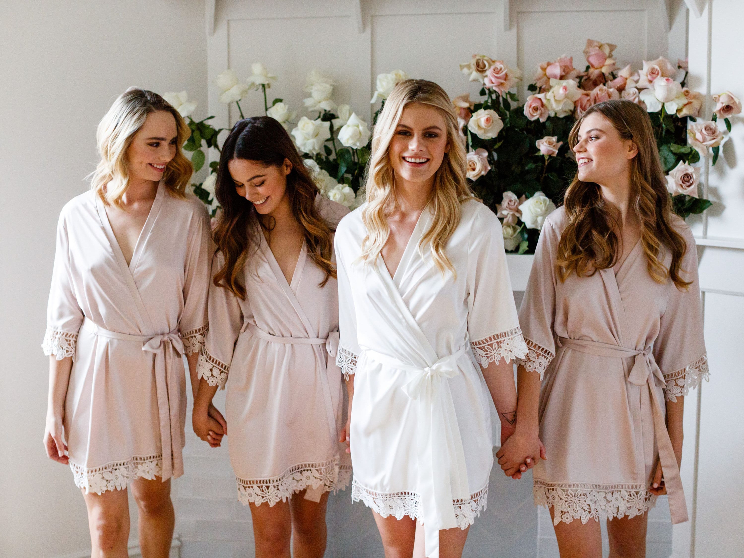 Lace Bridal Robe / Bridesmaid Robes / Robe / Bridal Robe / Bride Robe /  Bridal Party Robes / Bridesmaid Gifts / Satin Robe / LAUREN -  Portugal