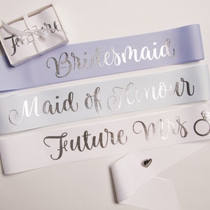 Custom Hens Party Sashes With Pin Included / Bachelorette Party Sash / Birthday Sash /Bride To Be Sash / Future Mrs Sash / Premium Grosgrain