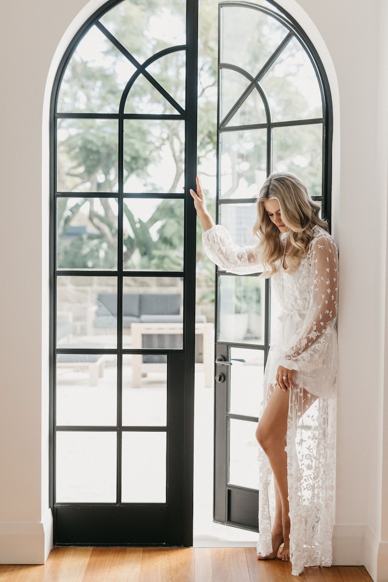 Lace Maxi Robe Including Slip / Lace Bridal Robe / Bridesmaid Robes / Robe / Bridal Robe / Bride Robe / Bridal Party Robes / ADELE image 3