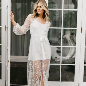 Lace Maxi Robe Including Slip / Lace Bridal Robe / Bridesmaid Robes / Robe / Bridal Robe / Bride Robe / Bridal Party Robes / ADELINA image 8