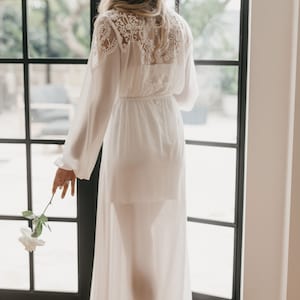 Lace Maxi Robe Including Slip / Lace Bridal Robe / Bridesmaid Robes / Robe / Bridal Robe / Bride Robe / Bridal Party Robes / LUNA image 5