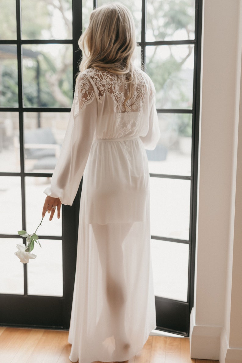 Lace Maxi Robe Including Slip / Lace Bridal Robe / Bridesmaid Etsy Canada