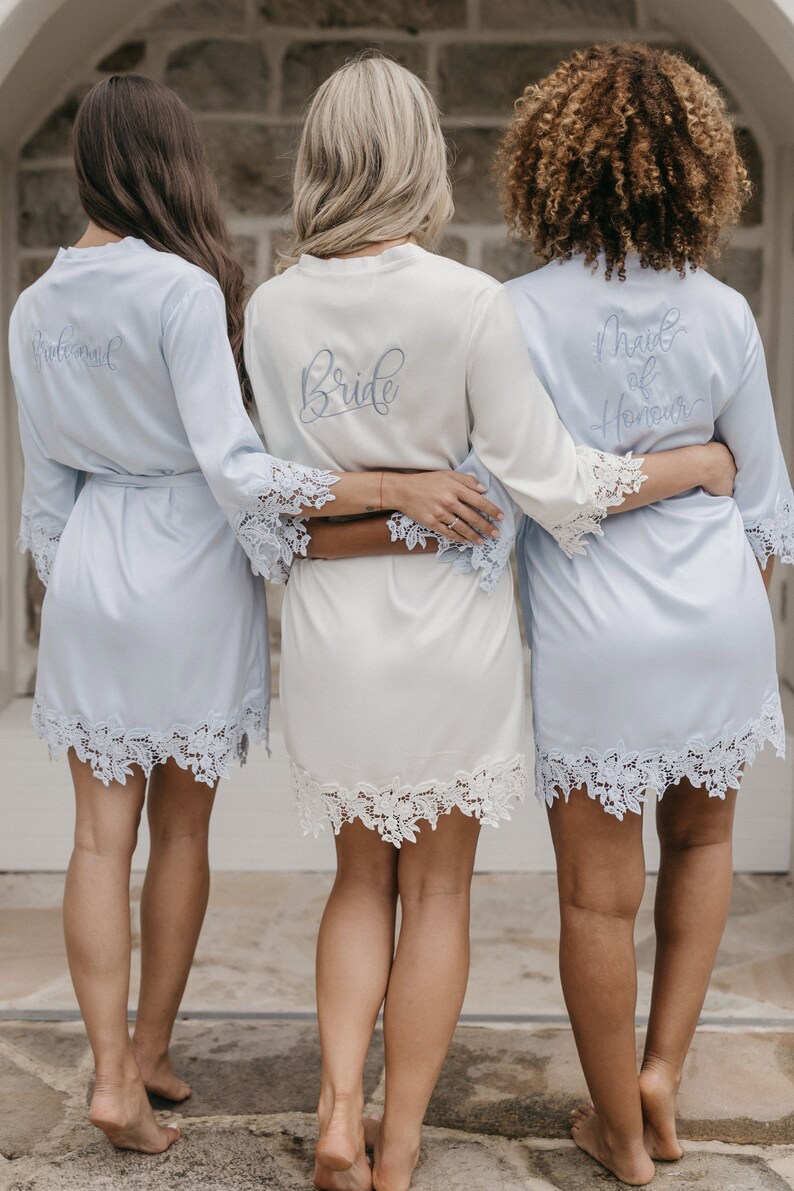 Bridesmaid Robes // Lace Bridal Robe // Robe // Bridal Robe // Etsy