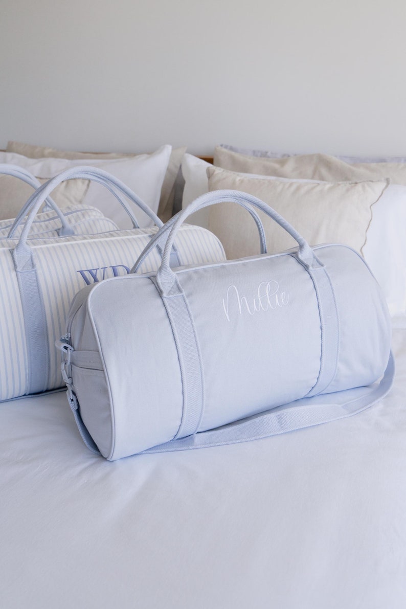 Personalised Bag / Duffle Bag / Baby Bag / Monogrammed Weekender Bags / Hospital Bag / ASPEN Duffle Bag / LARGE Soft Blue