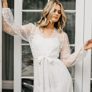 Lace Maxi Robe Including Slip / Lace Bridal Robe / Bridesmaid Robes / Robe / Bridal Robe / Bride Robe / Bridal Party Robes / ADELINA zdjęcie 9