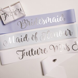 Custom Hens Party Sashes With Pin Included / Bachelorette Party Sash / Birthday Sash /Bride To Be Sash / Future Mrs Sash / Premium Grosgrain image 2