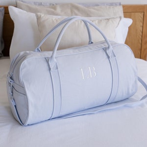 Personalised Bag / Duffle Bag / Baby Bag / Monogrammed Weekender Bags / Hospital Bag / ASPEN Duffle Bag / LARGE Soft Blue