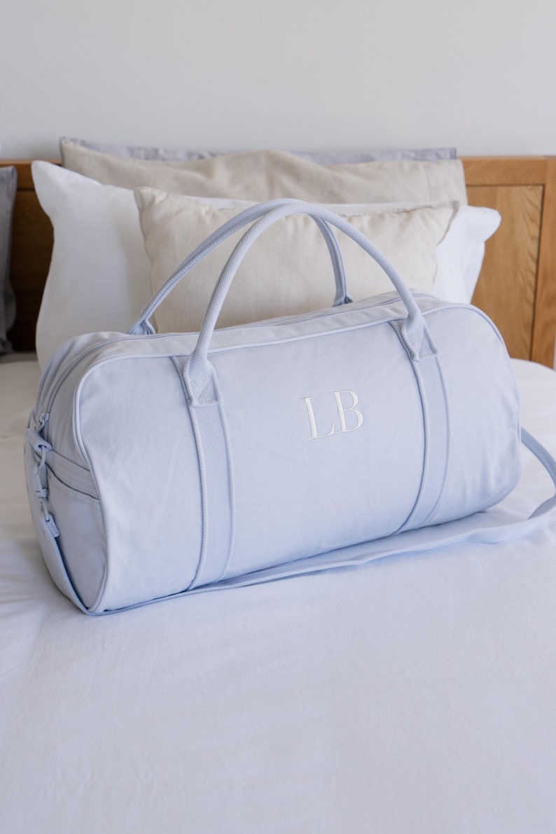 Personalised Bag / Duffle Bag / Baby Bag / Monogrammed Weekender Bags / Hospital Bag / ASPEN Duffle Bag / LARGE Soft Blue