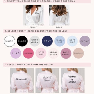 Bride and Bridesmaid Robe Le Rose Original Personalised LAUREN image 5