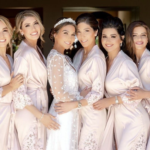 Bridesmaid Robes // Lace Bridal Robe // Robe // Bridal Robe // Etsy