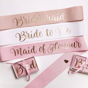 Custom Hens Party Sashes With Pin Included / Bachelorette Party Sash / Birthday Sash /Bride To Be Sash / Future Mrs Sash / Premium Grosgrain image 1