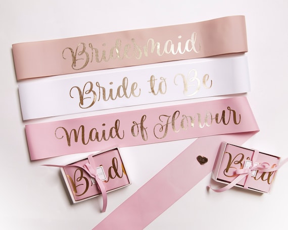 Hen Party Sashes curly font and L plates Bride to Be sash Bridesmaid sashes 