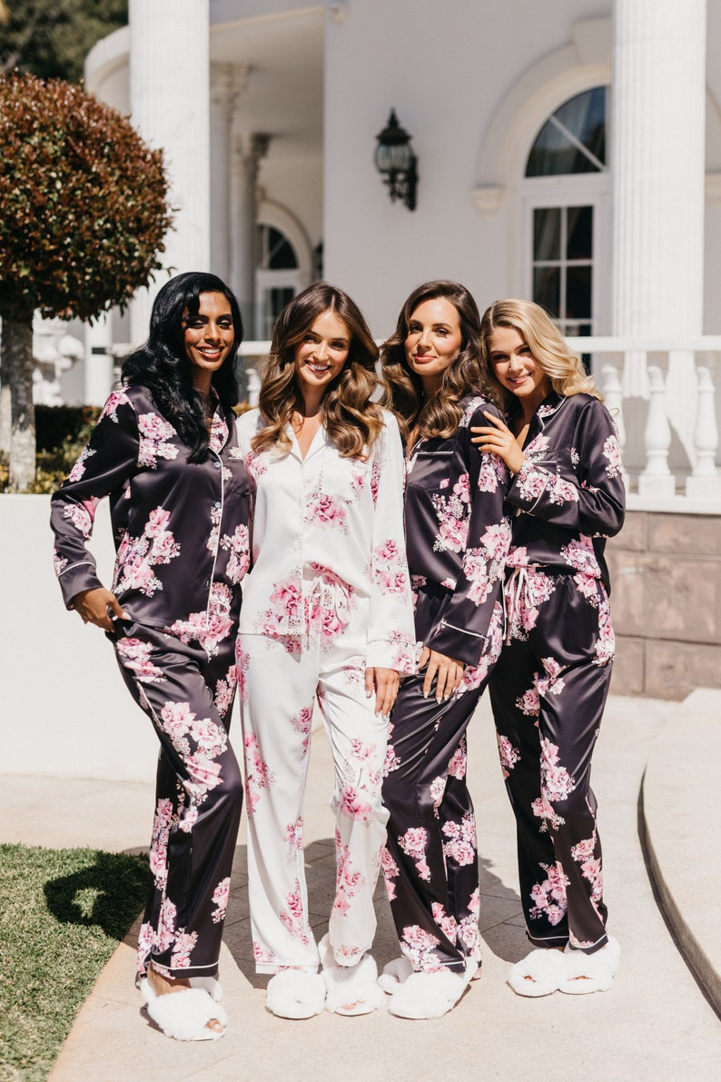 Bridesmaid pajamas / Bridesmaid PJs / Bridesmaid Gift / Pyjamas / Bridal PJS / Bridal / Satin Shorts / Bridesmaid Robes / Pajamas / Katerina image 7