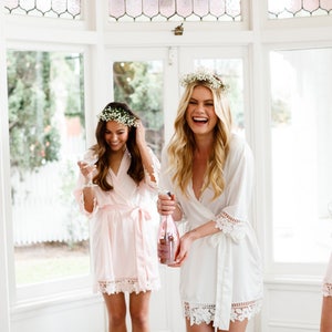 RUSH ORDER Bridal Robe and Bridesmaid Robes Le Rose Original Lauren Lace Robe image 3