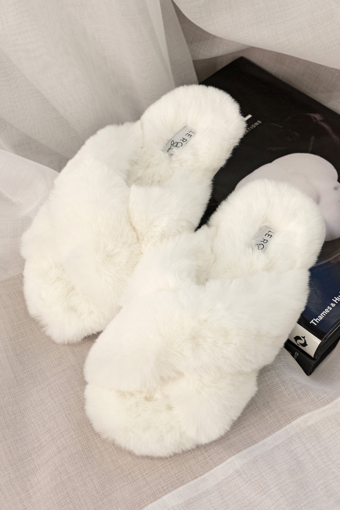 Fluffy Slippers Knit Slippers Bridesmaid Slipper Fluffy
