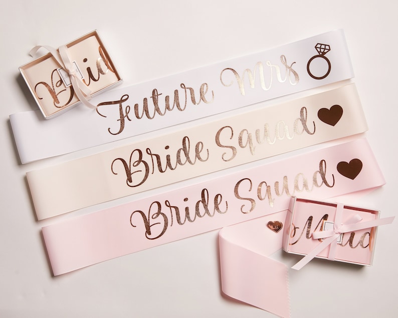 Custom Hens Party Sashes With Pin Included / Bachelorette Party Sash / Birthday Sash /Bride To Be Sash / Future Mrs Sash / Premium Grosgrain image 1