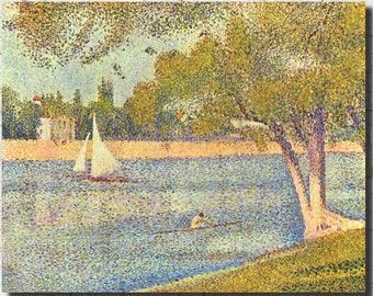Georges Seurat Fine Art Print : The River Seine at La Grande Jatte