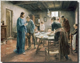 Fritz von Uhde Fine Art Print, Grace Before the Meal