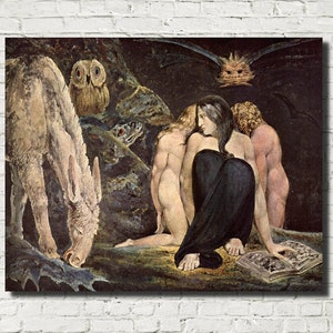 William Blake Fine Art Print, Hecate Greek Goddess of Magic, Mythology Painting, Pre-Romantic image 1