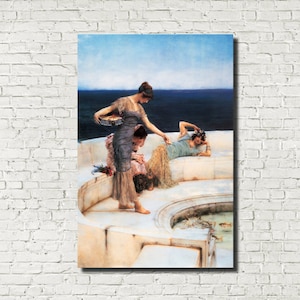 Lawrence Alma-Tadema, Dutch Old Masters Romanticism Fine Art Print : Silver Favourites, Classical Art Iconic History Painting