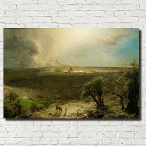 Frederic Edwin Church  Old Masters Fine Art Print : Jerusalem from the Mount of Olives
