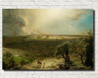 Frederic Edwin Church  Old Masters Fine Art Print : Jerusalem from the Mount of Olives