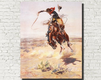 Charles Marion Russell, American Fine Art Print :  A Bad Hoss, Wild West Painting
