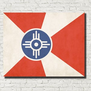 Wichita City Flag, Kansas Wall Art, Wichita Flag Art, Wichita Flag Poster