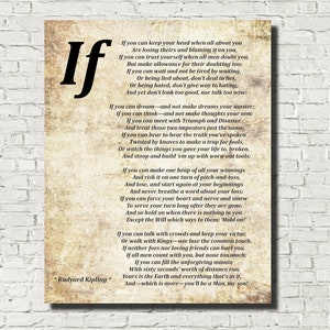 If Poem by Rudyard Kipling, Typography Print image 1