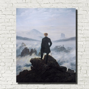Wanderer Above the Sea of Fog, Casper David Friedrich, German Romanticism Fine Art Print, Figurative art, Mountain landscape