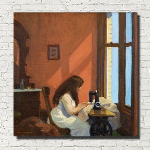 Edward Hopper Fine Art Print, Girl at Sewing Machine