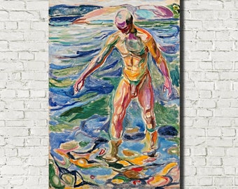 Edvard Munch Fine Art Print, Bathing Man