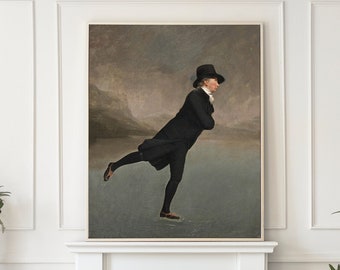 Gentleman Skater Henry Raeburn Fine Art Print, The Reverend Robert Walker Skating on Duddingston Loch (The Skating Minister)